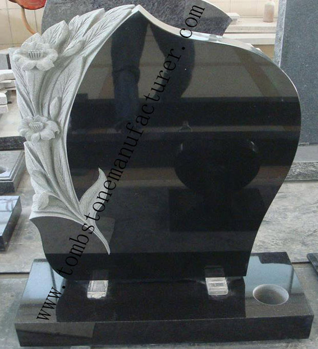 lily carving granite headstone1 - Click Image to Close
